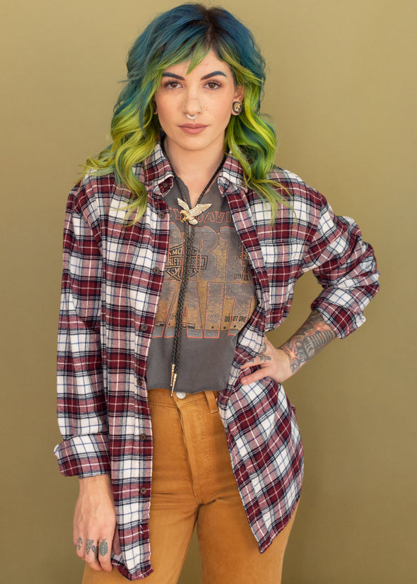 Vintage Soft Red Plaid Flannel