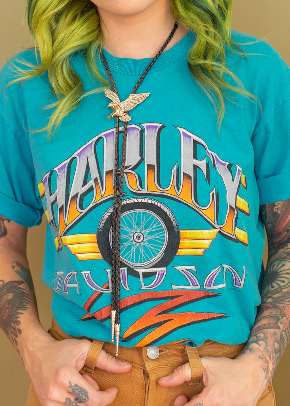 Vintage 1992 Teal Harley Tee