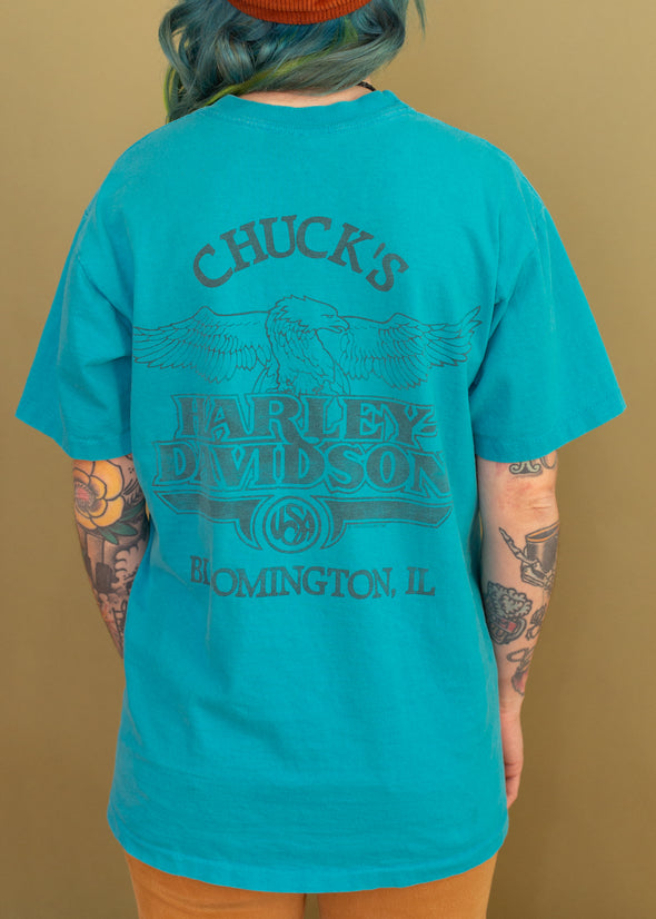 Vintage 1992 Teal Harley Tee