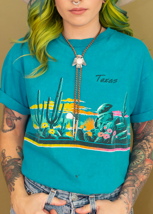 Vintage 90s Neon Wrap Around Texas Tee