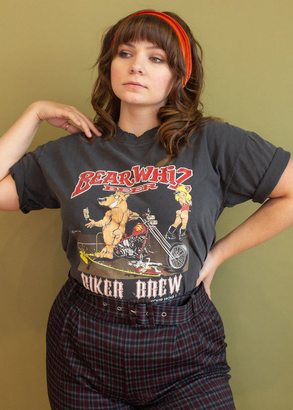Vintage 90s Grungy Bear Whiz Brew Tee