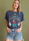 Vintage 90s Striped Colorado Tee
