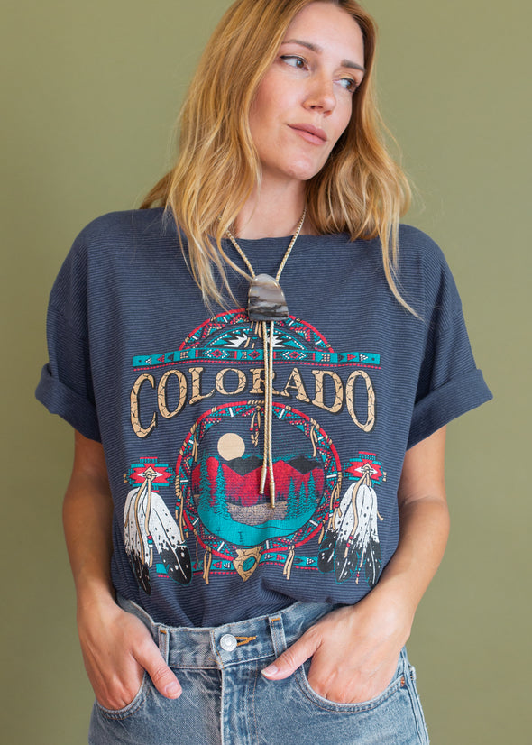 Vintage 90s Striped Colorado Tee