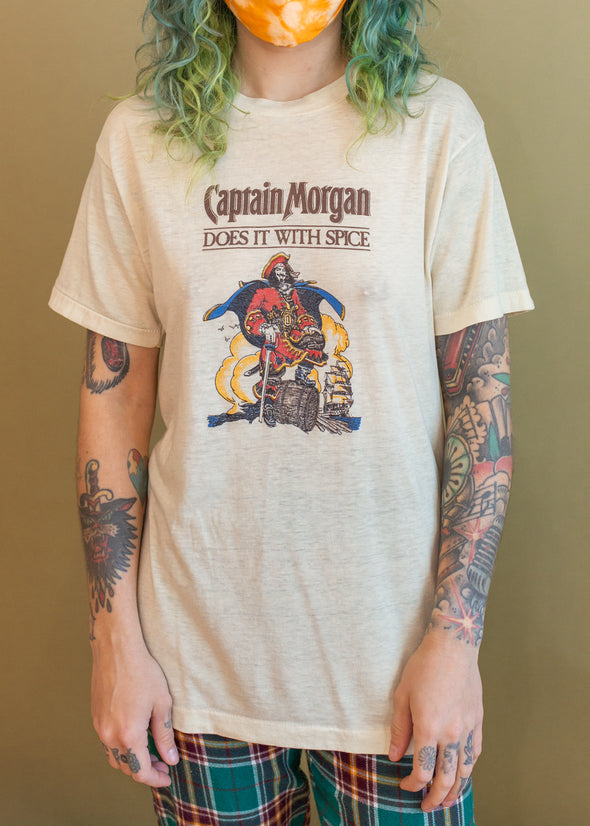 Vintage Paper Thin 1980s Captain Morgan Tee