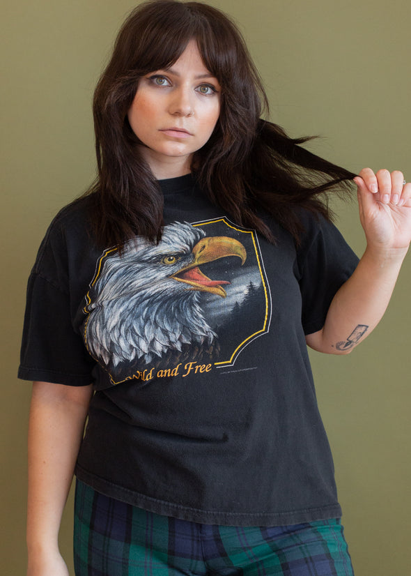 Vintage 90s Wild and Free Eagle Tee