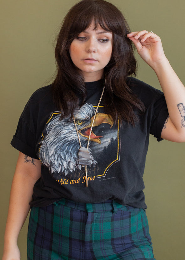 Vintage 90s Wild and Free Eagle Tee