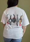 Vintage 90s Cowgirl Cat Tee