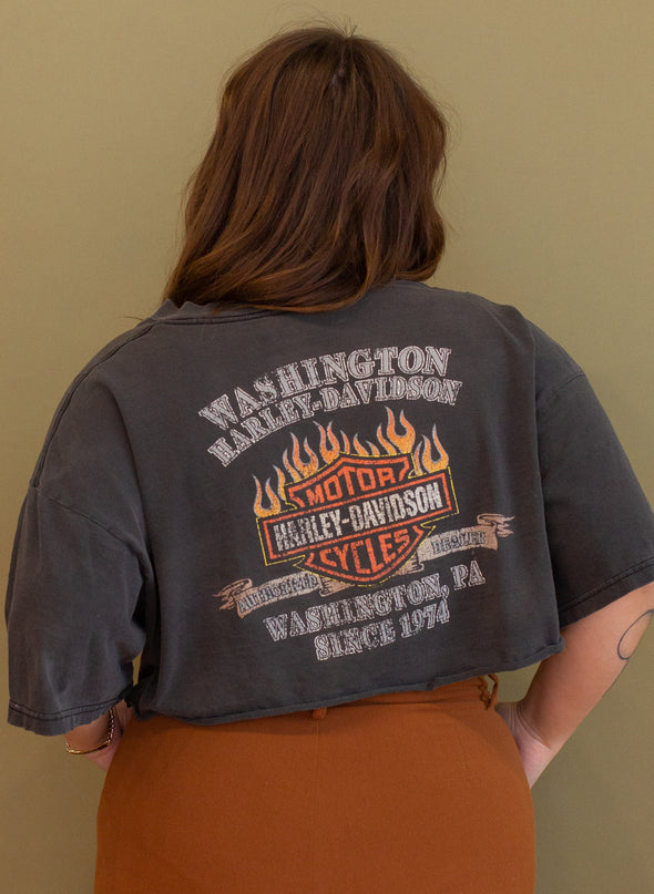 Vintage 90s Cropped Harley Tee