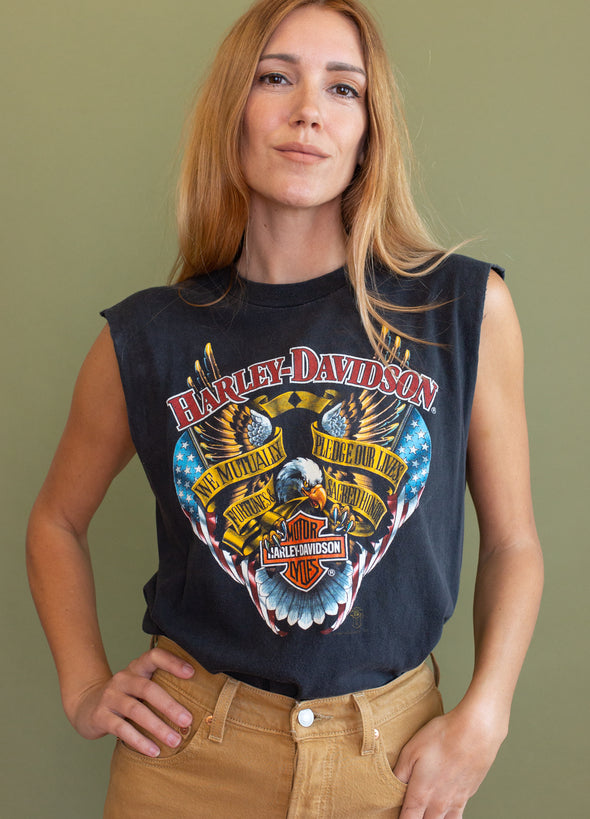 Vintage 1988 Harley Eagle Holoubek Muscle Tank
