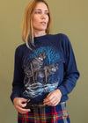 Vintage 90s Wolf Raglan Sweatshirt