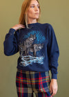 Vintage 90s Wolf Raglan Sweatshirt