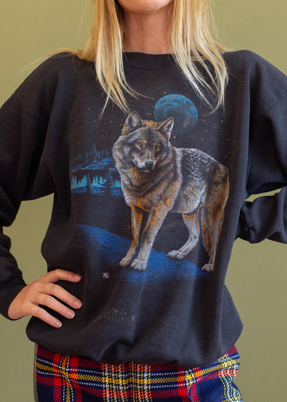 Vintage 90s Majestic Wolf Sweatshirt