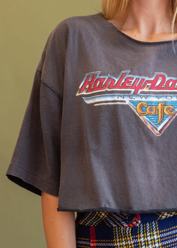 Vintage 90s Harley Cafe Cropped Tee