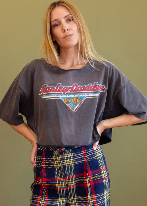 Vintage 90s Harley Cafe Cropped Tee