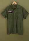 Vintage Short Sleeve Army Jacket with VOTE Patch