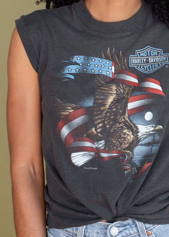 Vintage 1980s Steve McDondald 3D Emblem Harley Tank