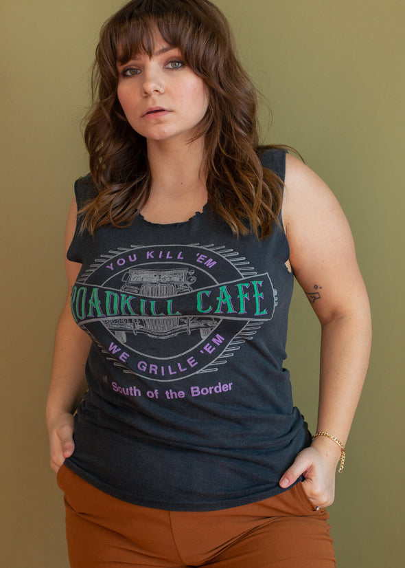 Vintage 90s Paper Thin Road Kill Cafe Tank