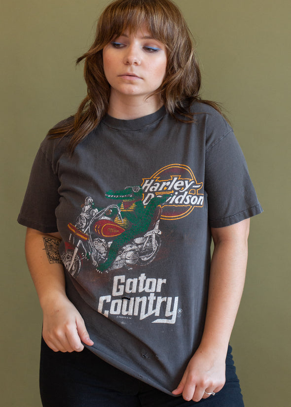 Vintage 1988 Rare Harley Gator Country Tee