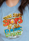 Vintage 1980 Stops at all Bars Glitter Iron On Tee