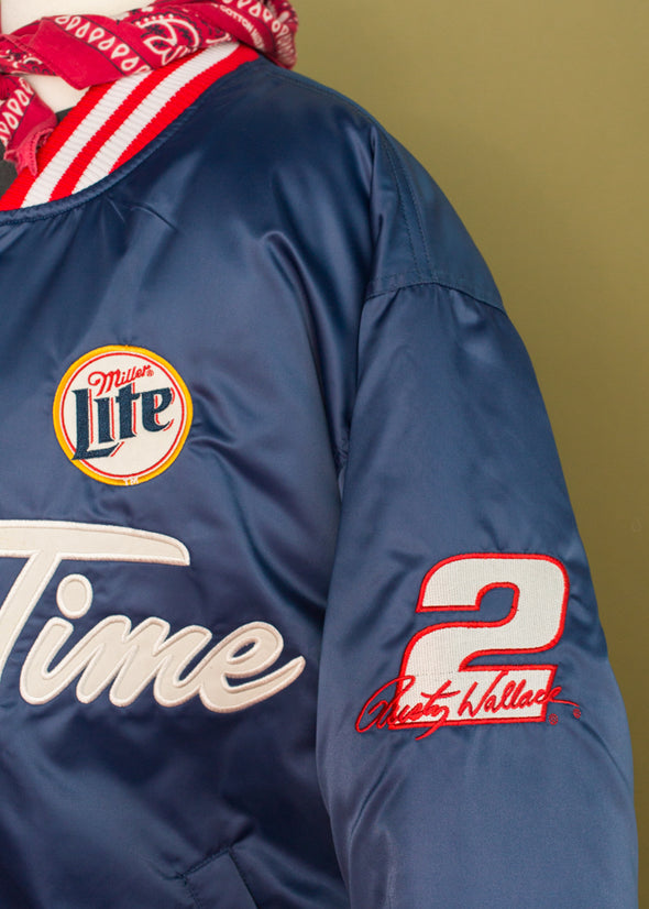 Vintage NOS Miller Time NASCAR Satin Bomber