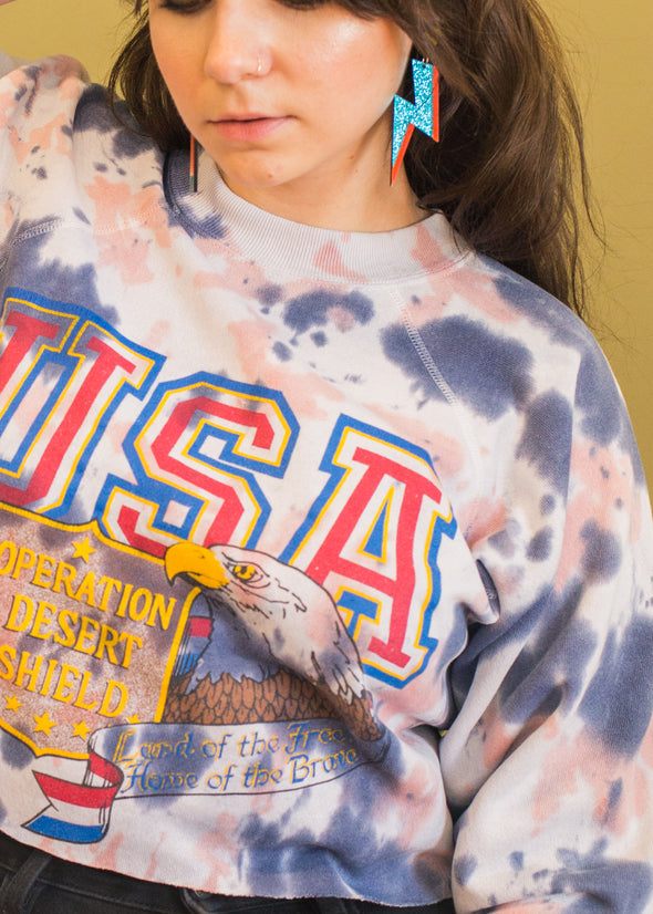 Vintage 90s Operation Desert Storm Tie Dye Sweatshirt
