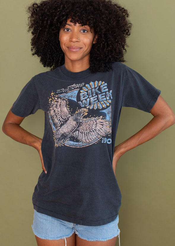 Vintage 1990 Distressed Harley Bike Week Tee