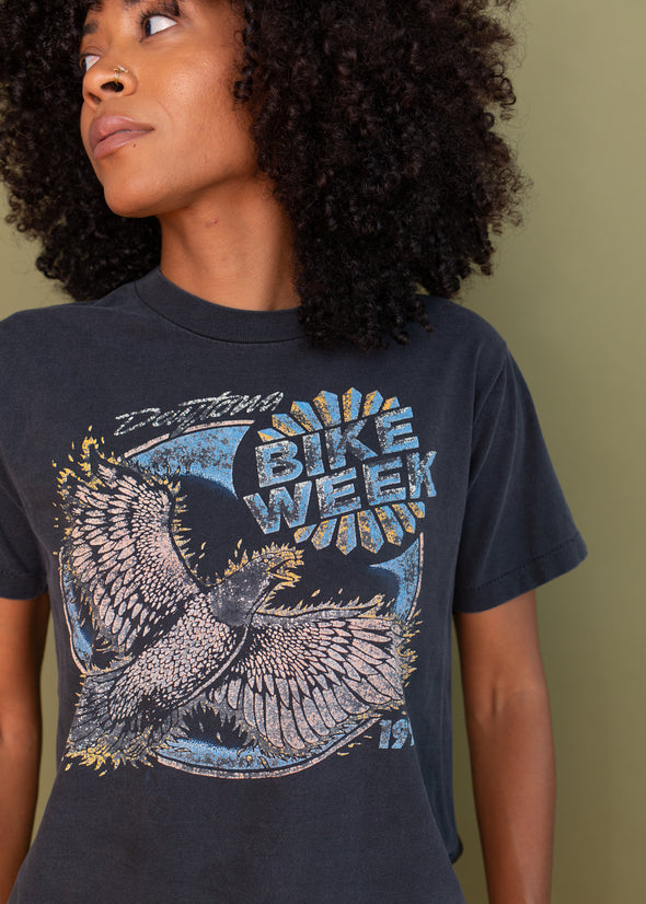 Vintage 1990 Distressed Harley Bike Week Tee
