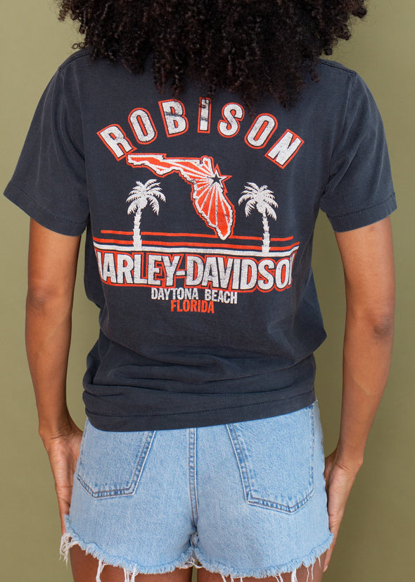 Vintage 1990 Distressed Harley Bike Week Tee