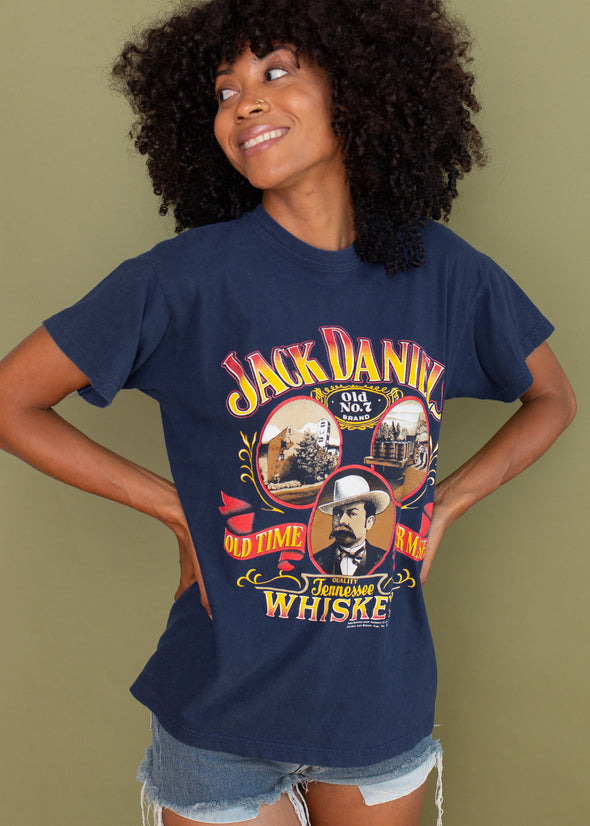 Vintage 1989 Jack Daniels Blue Tee