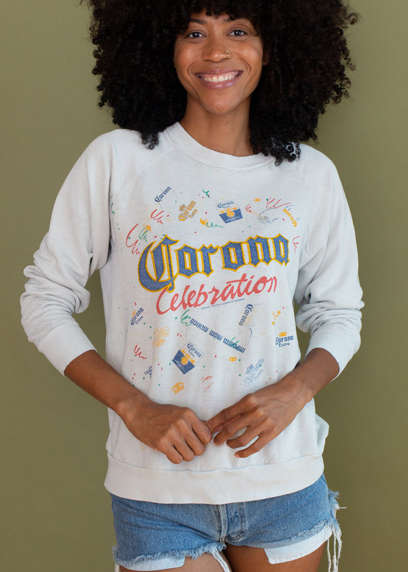 Vintage 1980s Thrashed Corona Sweatshirt