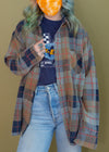 Vintage 90s Tan Plaid Flannel