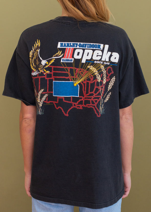 Vintage 90s Harley Topeka Eagle Tee