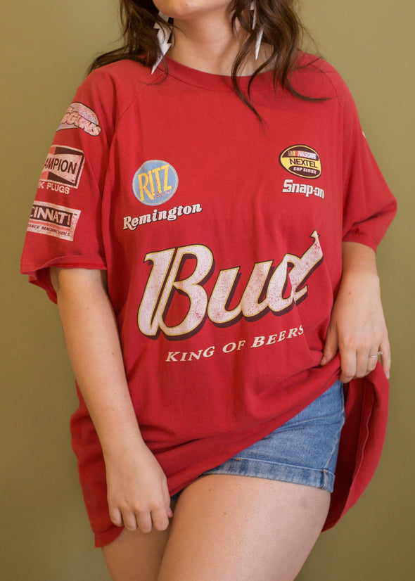 Vintage 90s Bud NASCAR Dale Jr Tee
