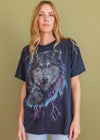Vintage 90s Wolf and Lightning Tee