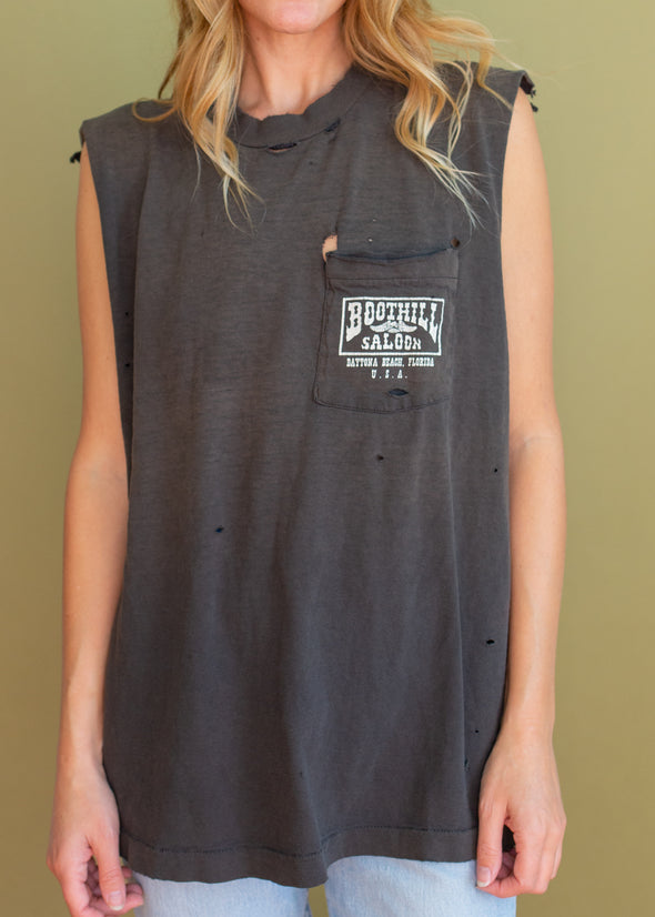 Vintage 90s Trashed Grungy Boothill Saloon Muscle Tank