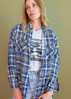 Vintage Blue and Yellow Flannel