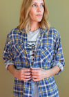 Vintage Blue and Yellow Flannel