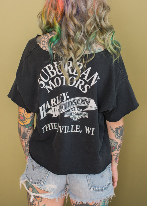 Vintage 1994 Harley Eagle Cropped Tee
