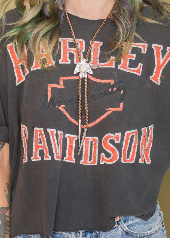 Vintage 90s Grungy Harley Cropped Tee