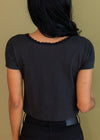 Vintage 1990 Harley Lave Trim Cropped V Neck