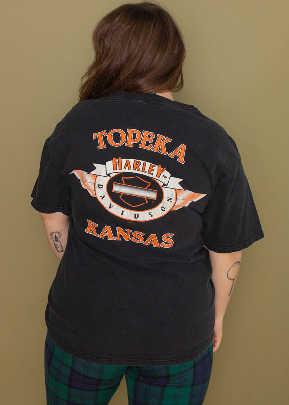 Vintage 90s Harley Topeka Eagle Tee