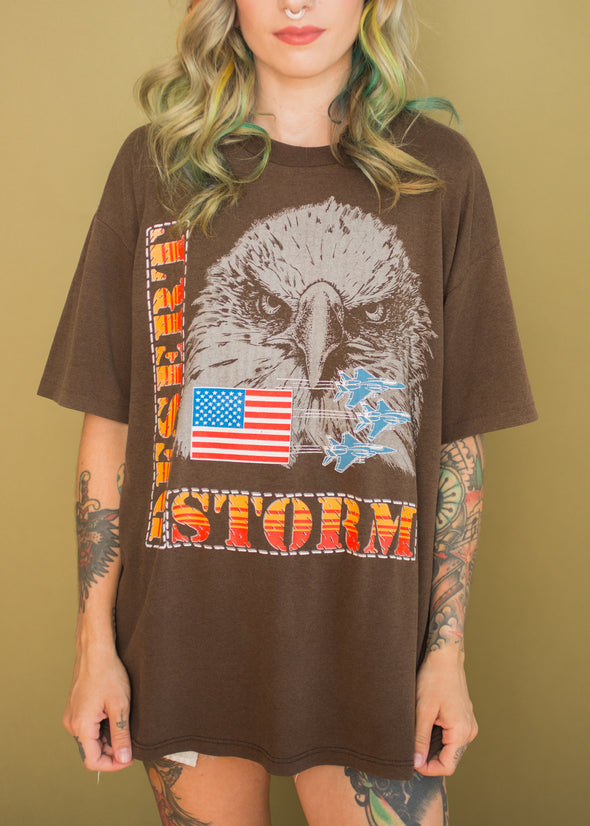 Vintage 90s Desert Storm Eagle Tee
