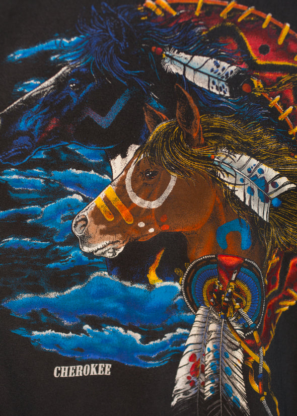 Vintage 90s Faded Cherokee Horse Tee