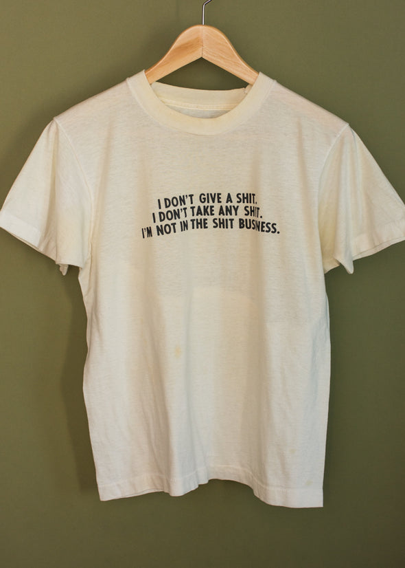 Vintage Thin 1980s I Don't Give A Shit Tee