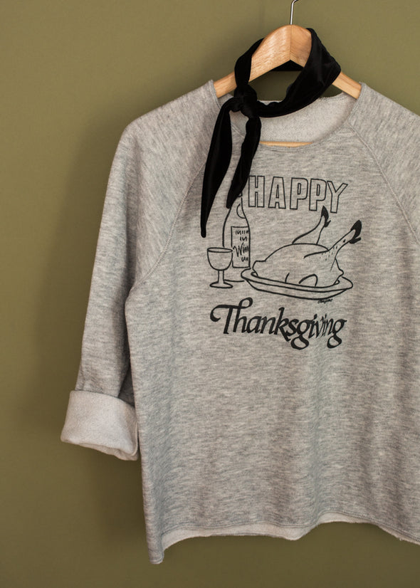 Vintage Happy Thanksgiving Fancy Turkey Sweatshirt