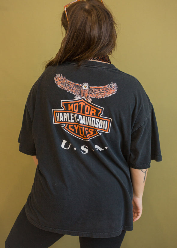 Vintage 90s Harley USA Eagle Emblem Tee