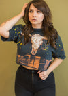 Vintage 90s Splatter Skull Cropped Tee