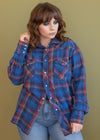 Vintage Wrangler Blue Plaid Pearl Snap Flannel