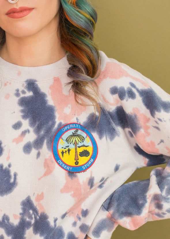 Vintage 90s Op Desert Storm Tie Dye Pullover
