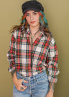 Vintage Plaid Single Pocket Flannel